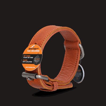 Spotted! Pro Leren Halsband Cognac 2,5cm